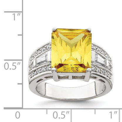 Sterlingsilber Gelb & Klar Zirkonia Ring