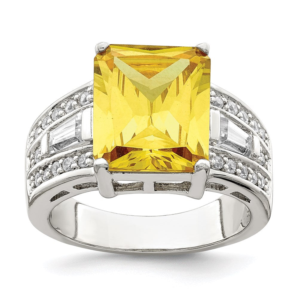 Sterlingsilber Gelb & Klar Zirkonia Ring