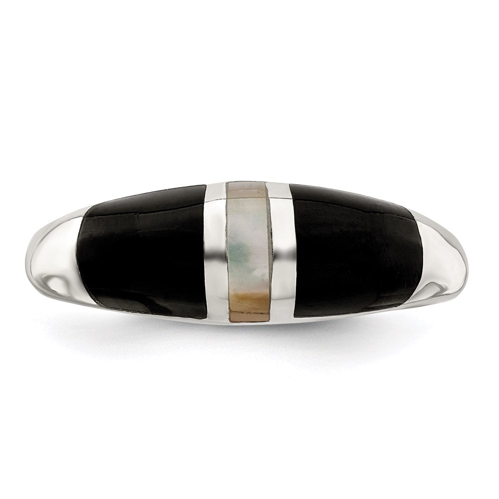 Sterlingsilber Onyx & Perlmutt Ring