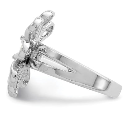 Sterlingsilber Rhodiniert Lab Createdopal Blume Ring