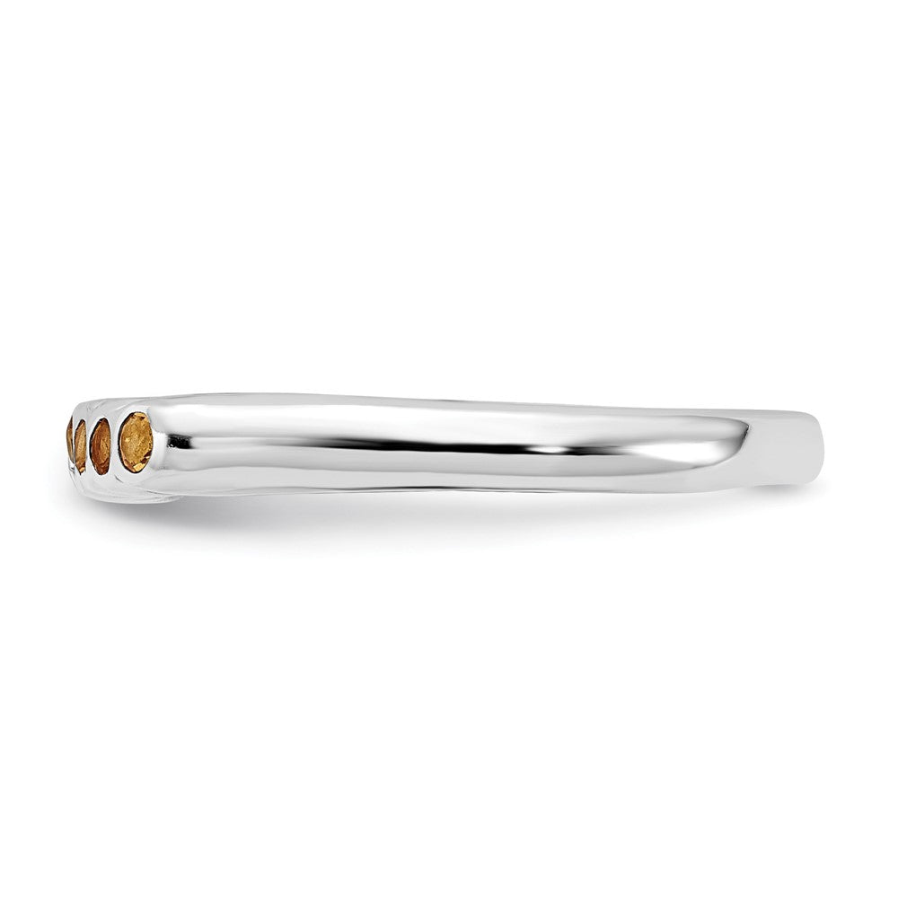 Sterlingsilber Poliert Gelb Zirkonia Ring (size 8 Nur)