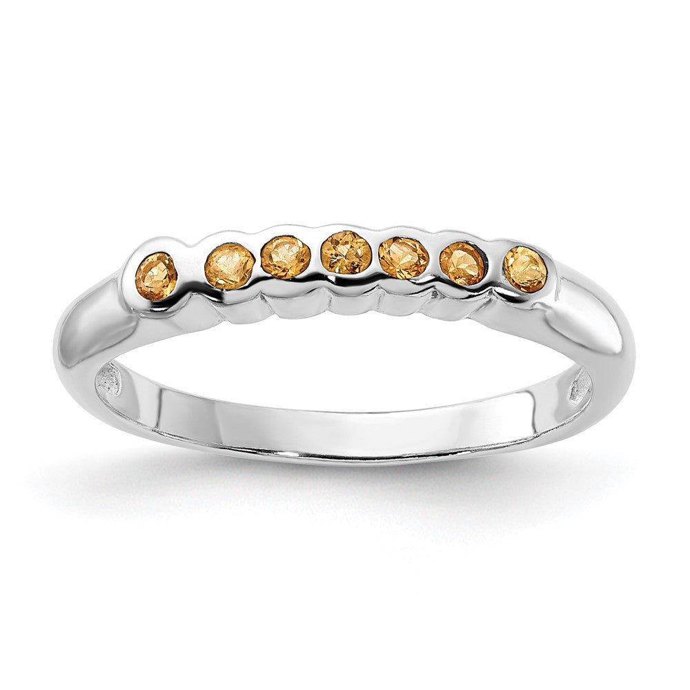 Sterlingsilber Poliert Gelb Zirkonia Ring (size 8 Nur)