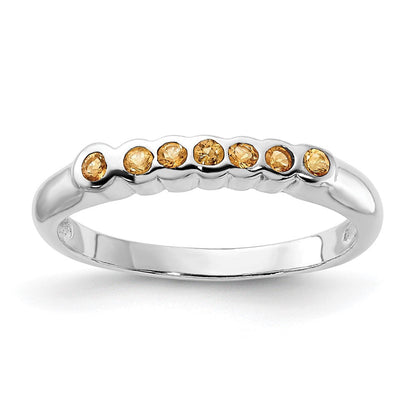 Sterlingsilber Poliert Gelb Zirkonia Ring (size 8 Nur)