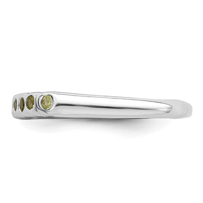Sterlingsilber Rhodium Peridot Ring