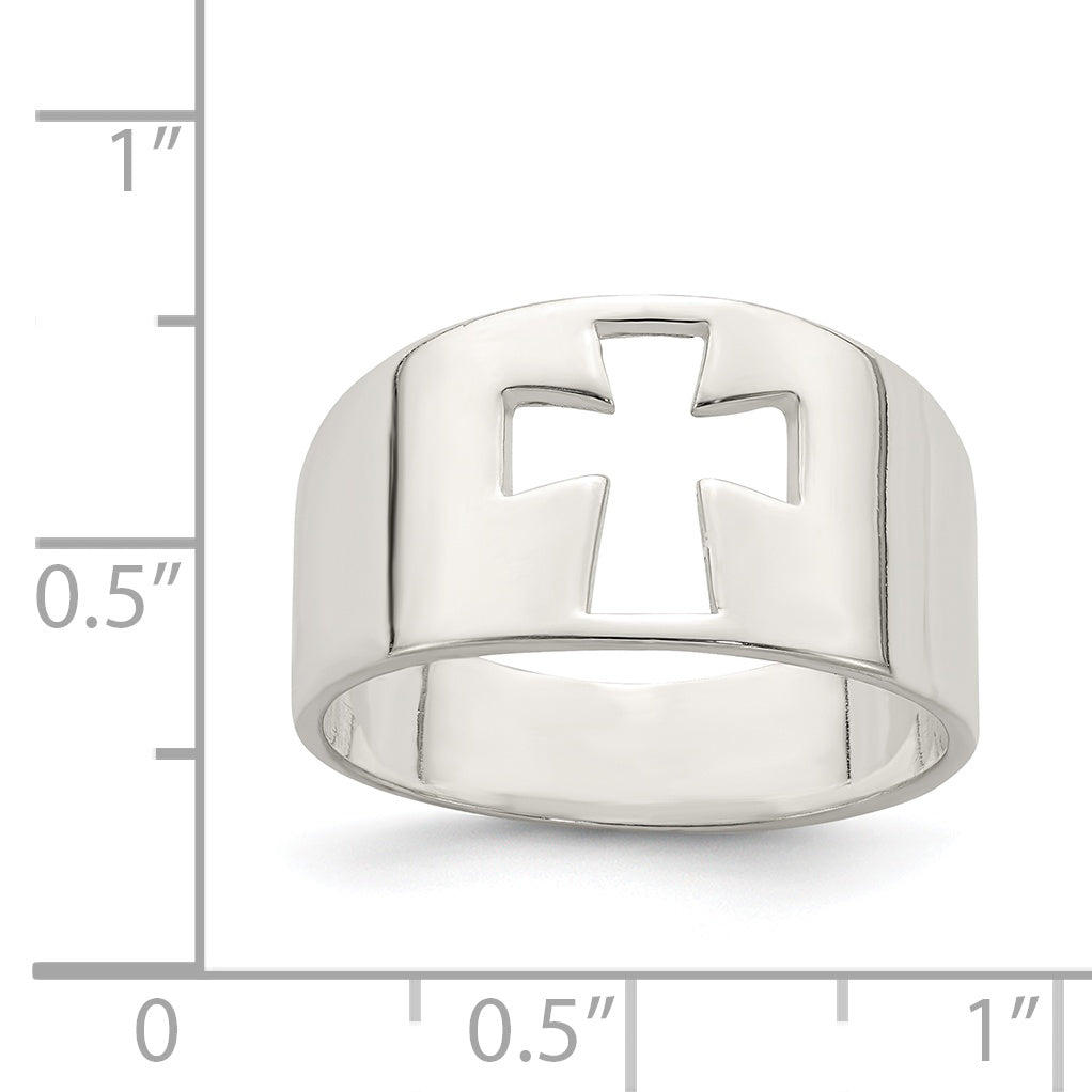 Sterlingsilber Kreuz Ausgeschnitten Ring