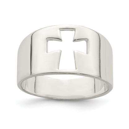 Sterlingsilber Kreuz Ausgeschnitten Ring