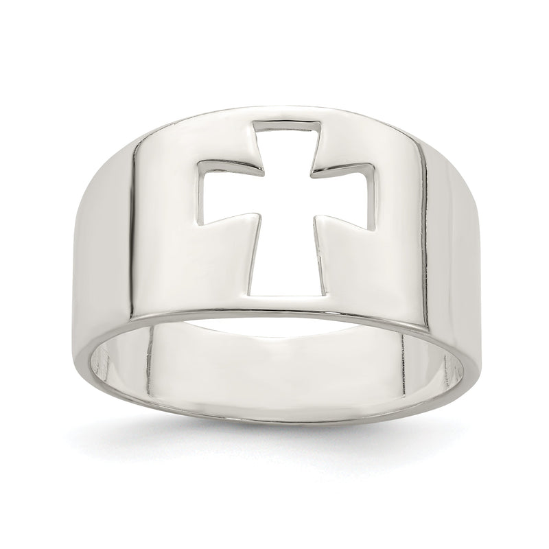 Sterlingsilber Kreuz Ausgeschnitten Ring