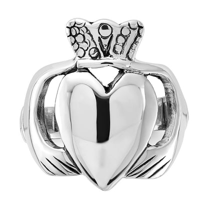 Sterlingsilber Poliert & Antikisiert Claddagh Ring (size 8 Nur)