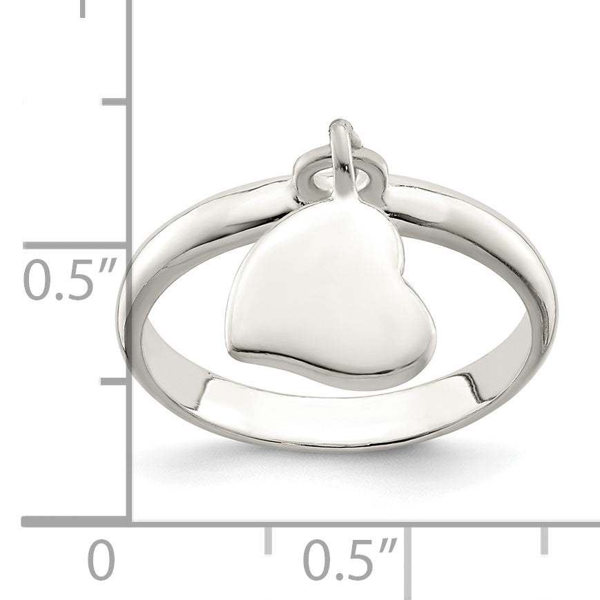 Sterlingsilber Hängend Herz Ring