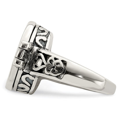 Sterlingsilber Antikisiert Oval Medaillon Ring