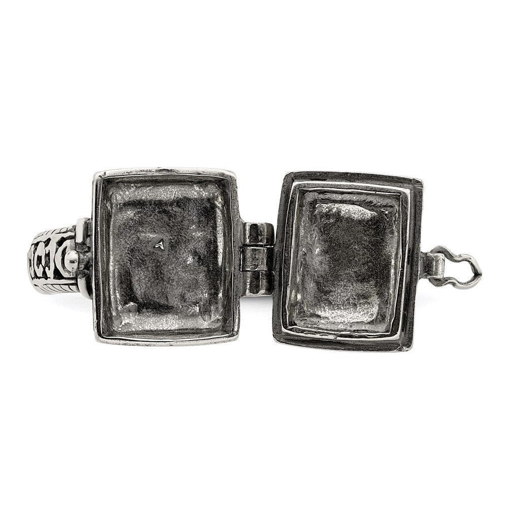 Sterlingsilber Antikisiert Rectangular Medaillon Ring