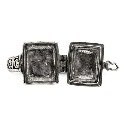 Sterlingsilber Antikisiert Rectangular Medaillon Ring