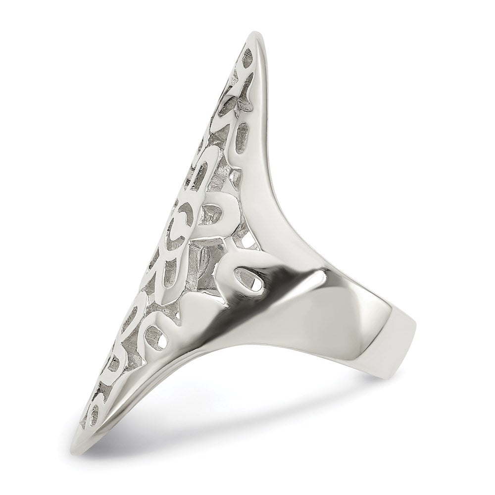 Sterlingsilber Blume Ausgeschnitten Full Finger Ring