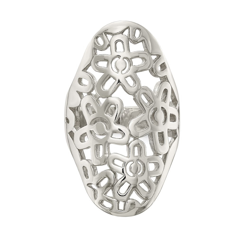 Sterlingsilber Blume Ausgeschnitten Full Finger Ring