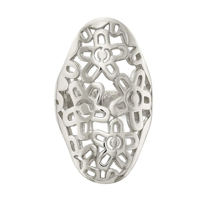 Sterlingsilber Blume Ausgeschnitten Full Finger Ring