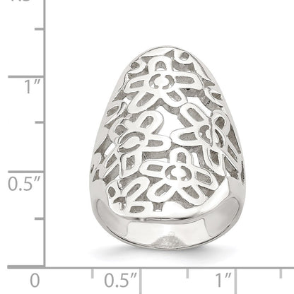 Sterlingsilber Blume Ausgeschnitten Full Finger Ring