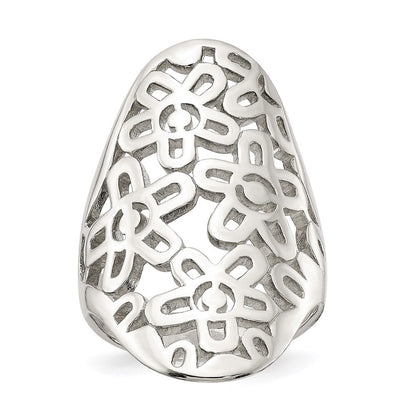 Sterlingsilber Blume Ausgeschnitten Full Finger Ring