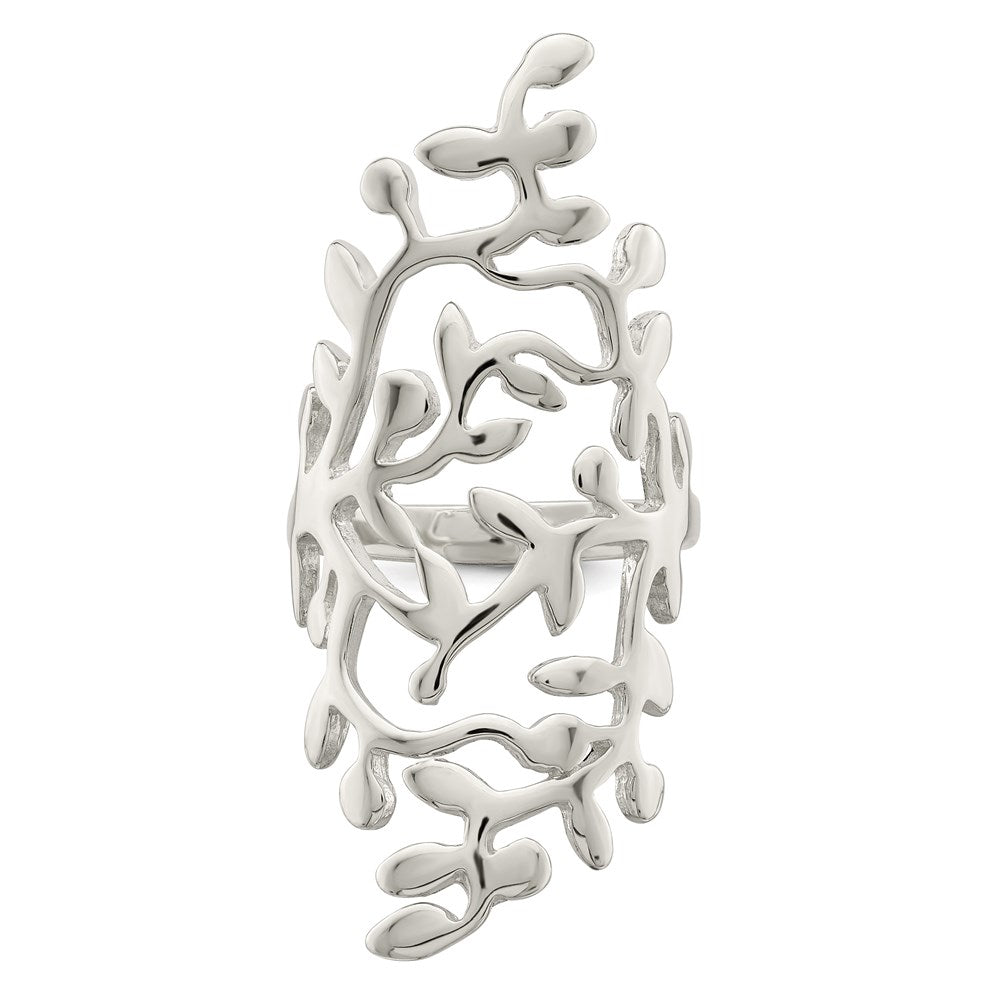 Sterlingsilber Feder Baum Full Finger Ring (size 6 Nur)