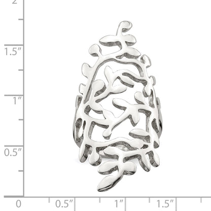 Sterlingsilber Feder Baum Full Finger Ring (size 6 Nur)