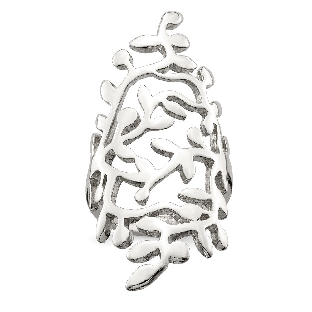Sterlingsilber Feder Baum Full Finger Ring (size 6 Nur)