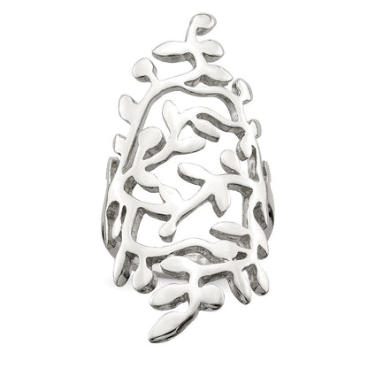 Sterlingsilber Feder Baum Full Finger Ring (size 6 Nur)