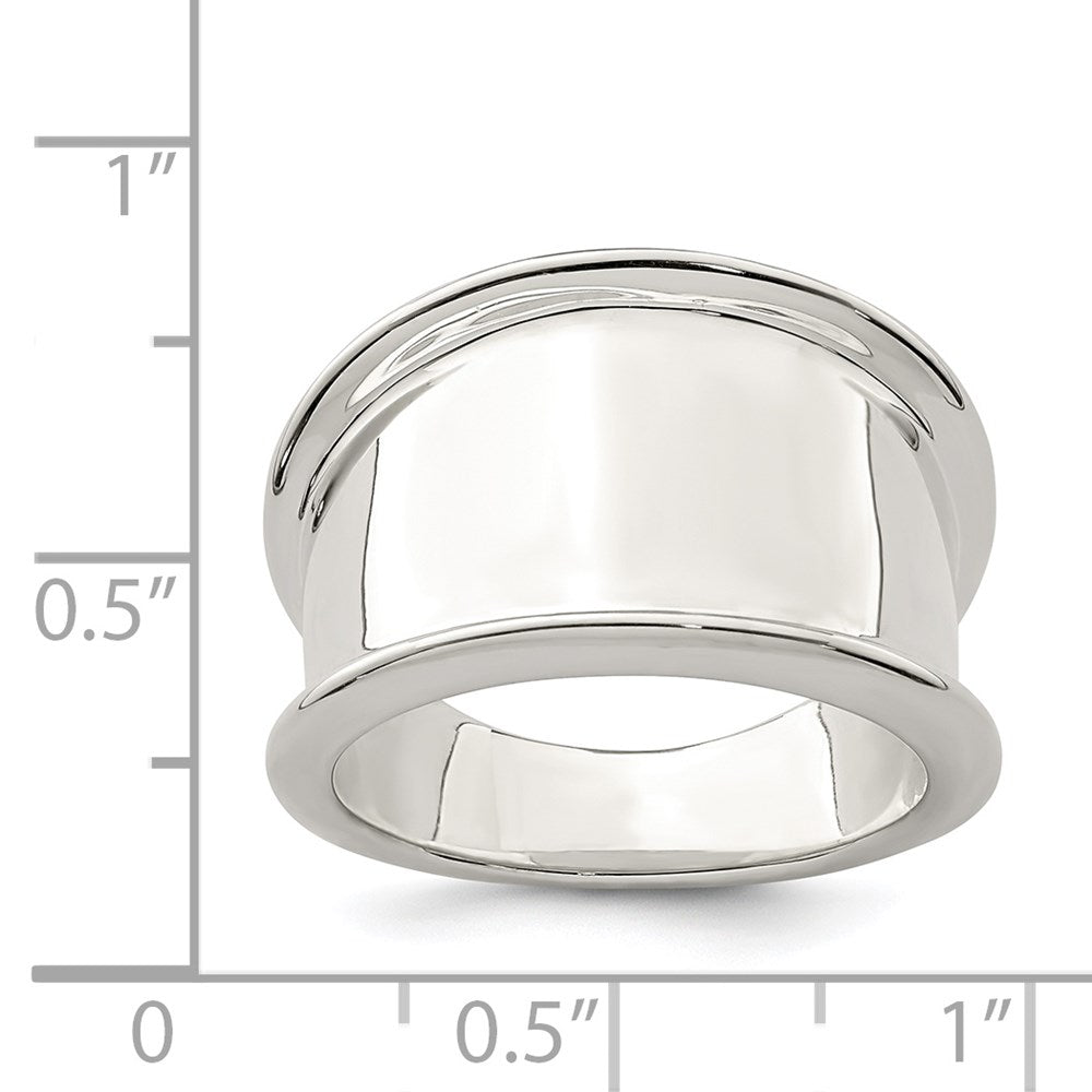 Sterlingsilber 15mm Verjüngt Ring