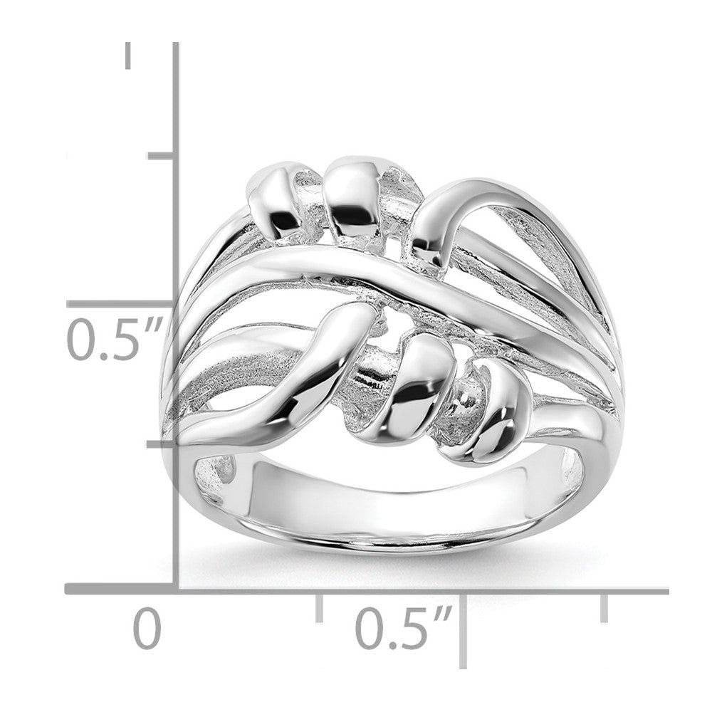 Sterlingsilber Poliert Fantasie Gedreht Ring