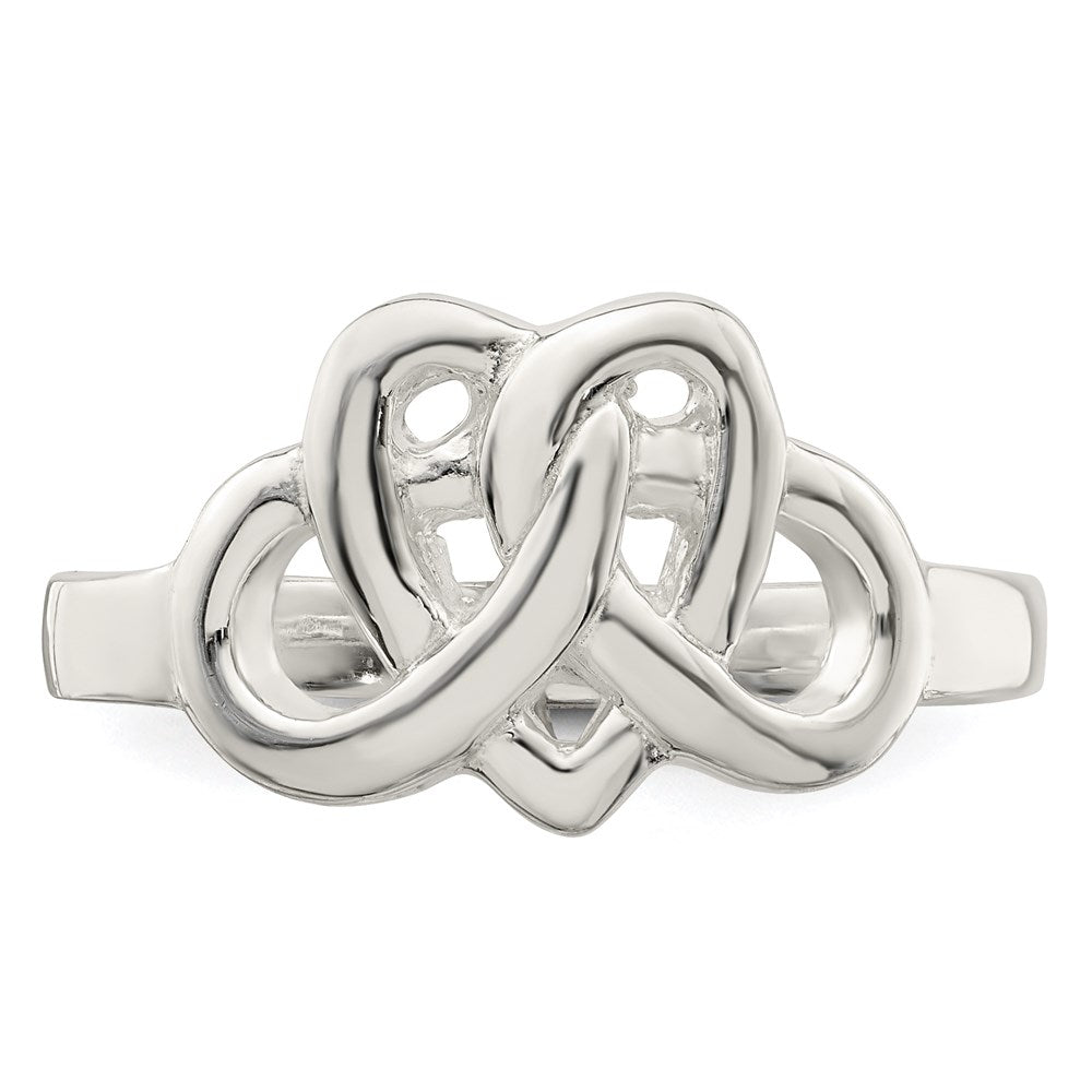 Sterlingsilber Fantasie Keltisch Herz Muster Geflochten Ring