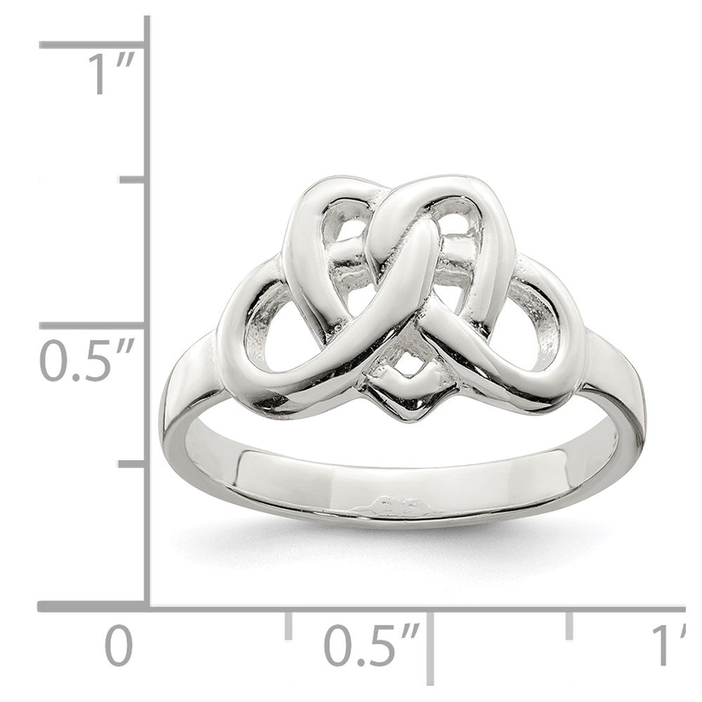 Sterlingsilber Fantasie Keltisch Herz Muster Geflochten Ring