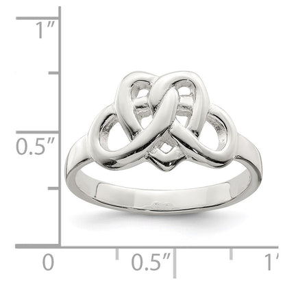 Sterlingsilber Fantasie Keltisch Herz Muster Geflochten Ring