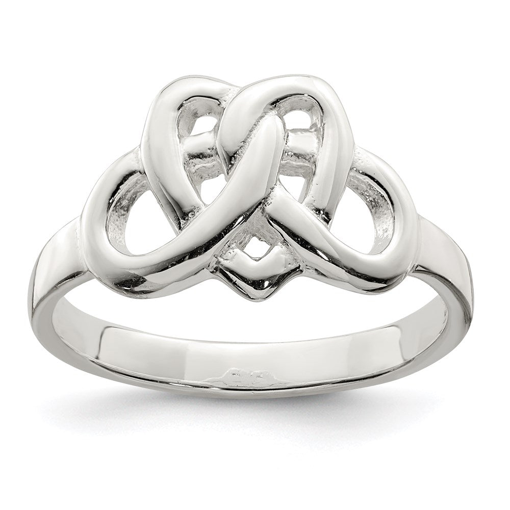 Sterlingsilber Fantasie Keltisch Herz Muster Geflochten Ring