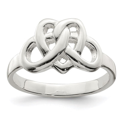 Sterlingsilber Fantasie Keltisch Herz Muster Geflochten Ring