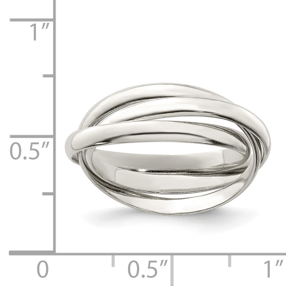 Sterlingsilber Dreifach Intertwining Ring