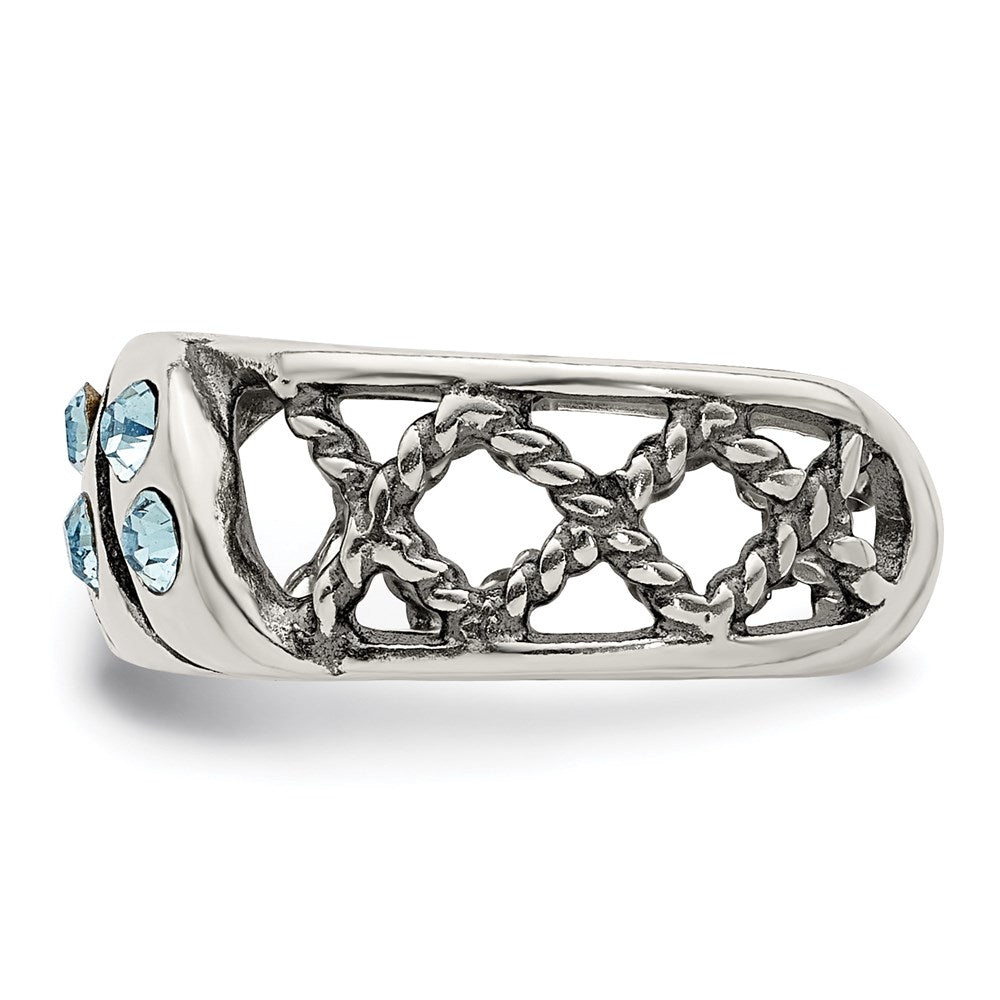 Sterlingsilber Antikisiert Blau Stellux Kristall Zehenring
