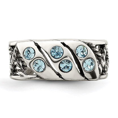 Sterlingsilber Antikisiert Blau Stellux Kristall Zehenring
