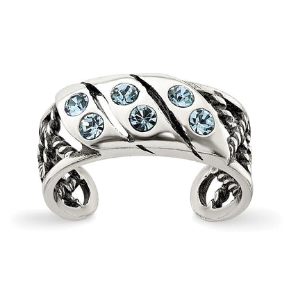 Sterlingsilber Antikisiert Blau Stellux Kristall Zehenring