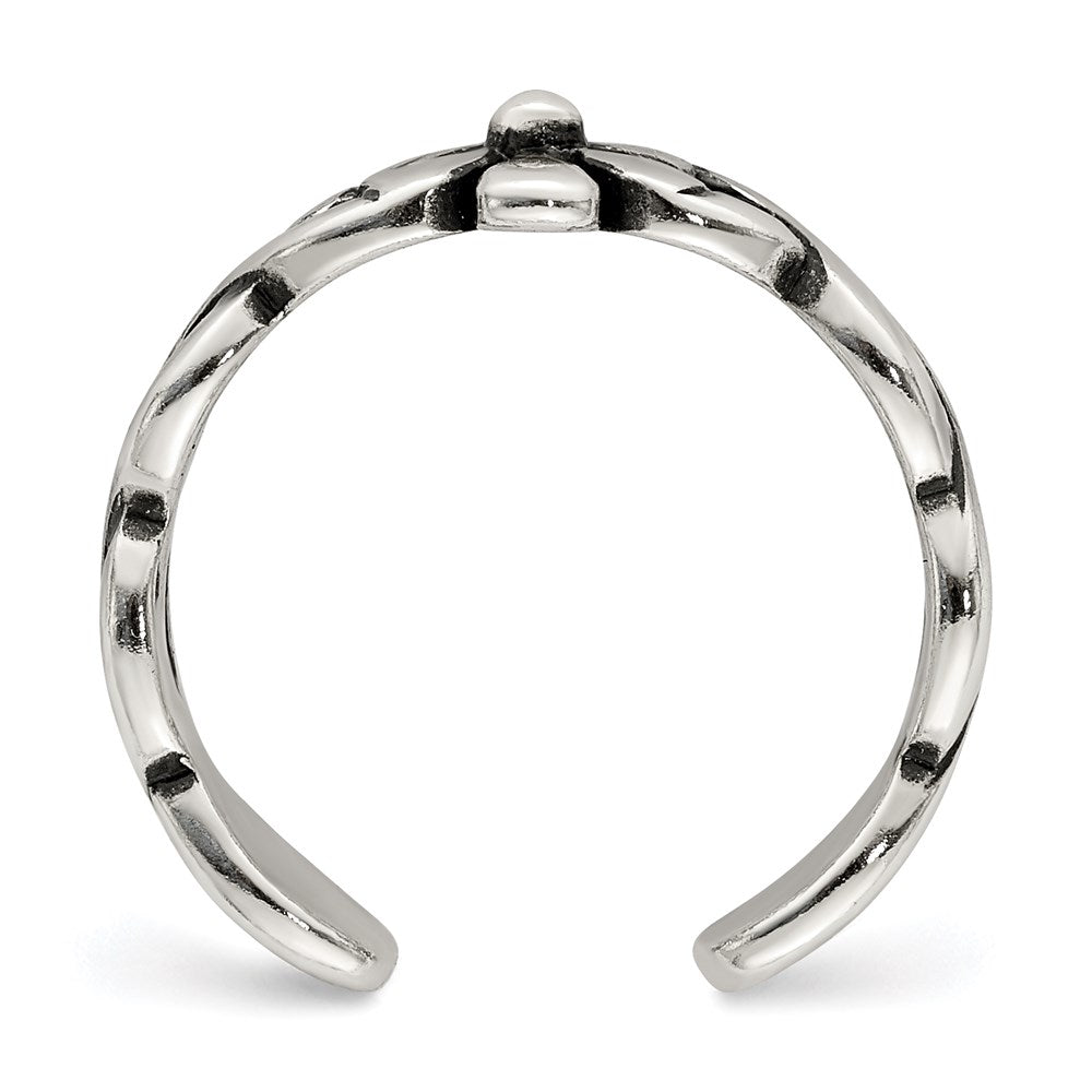 Sterlingsilber Antikisiert Blumen Zehenring