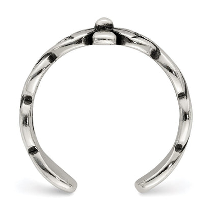 Sterlingsilber Antikisiert Blumen Zehenring
