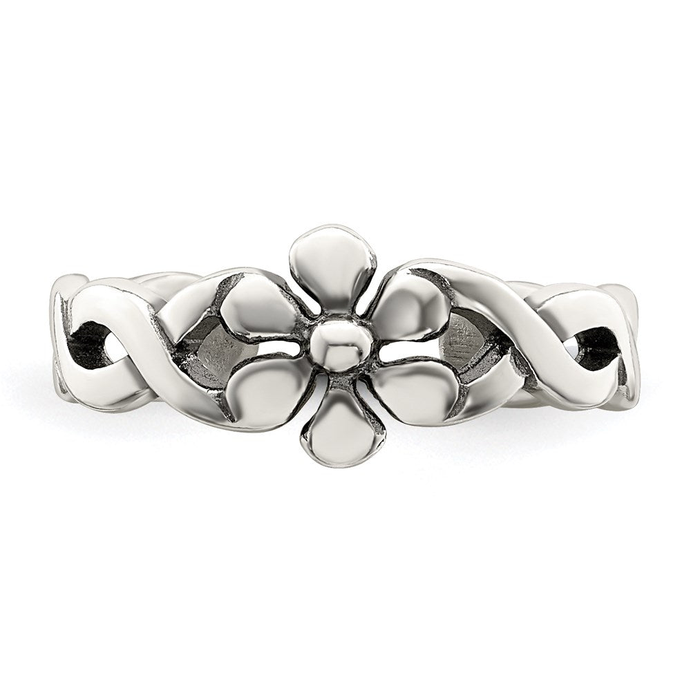 Sterlingsilber Antikisiert Blumen Zehenring