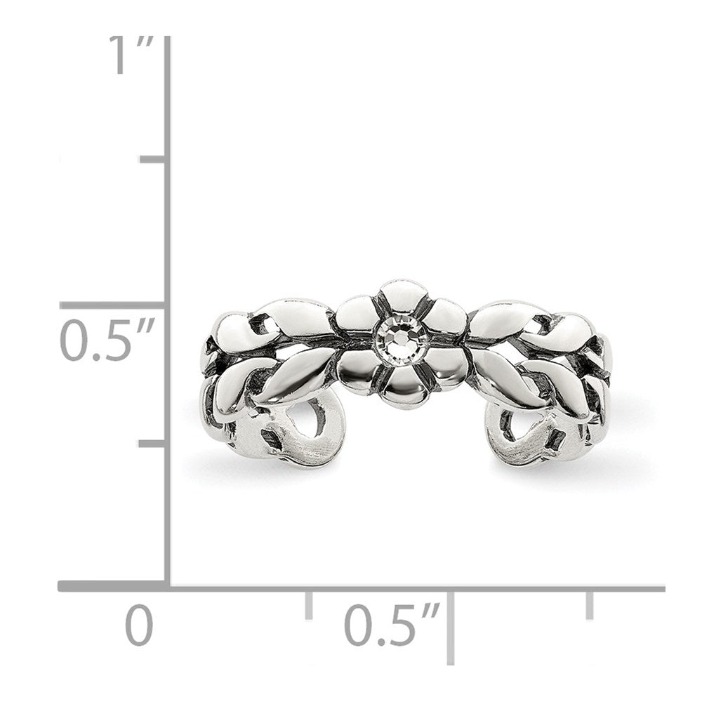 Sterlingsilber Antikisiert Stellux Kristall Zehenring