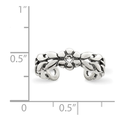 Sterlingsilber Antikisiert Stellux Kristall Zehenring
