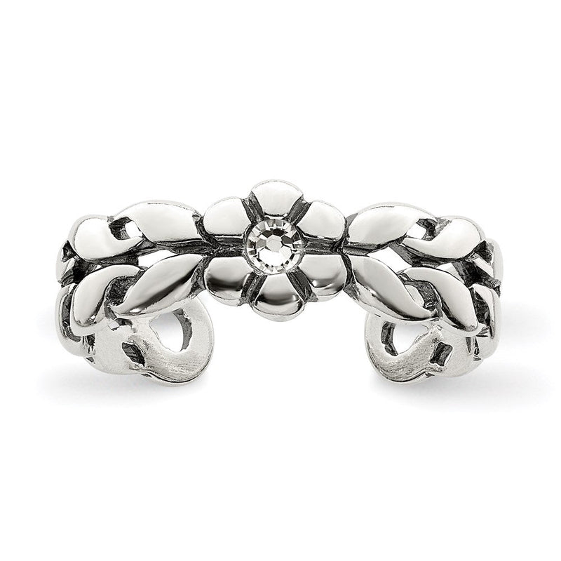 Sterlingsilber Antikisiert Stellux Kristall Zehenring