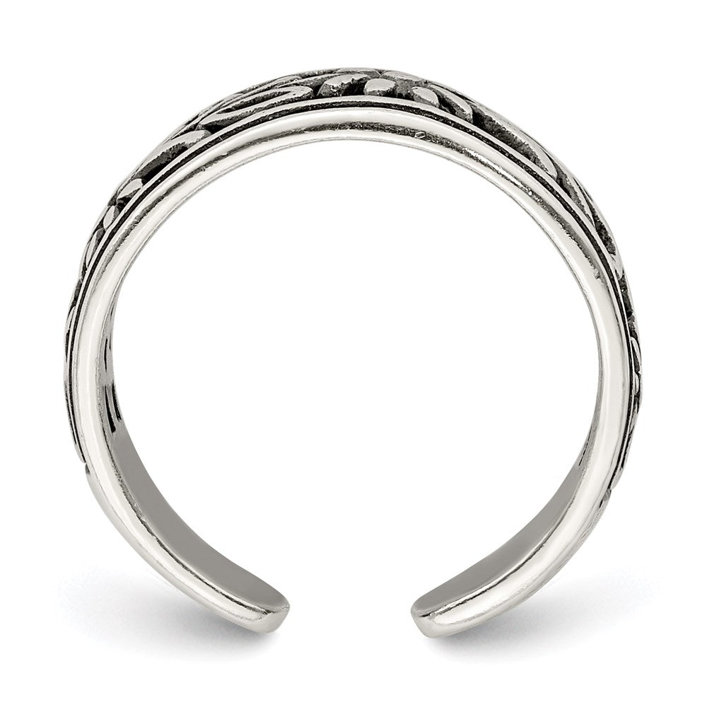 Sterlingsilber Antikisiert Blume Zehenring