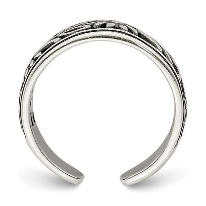 Sterlingsilber Antikisiert Blume Zehenring