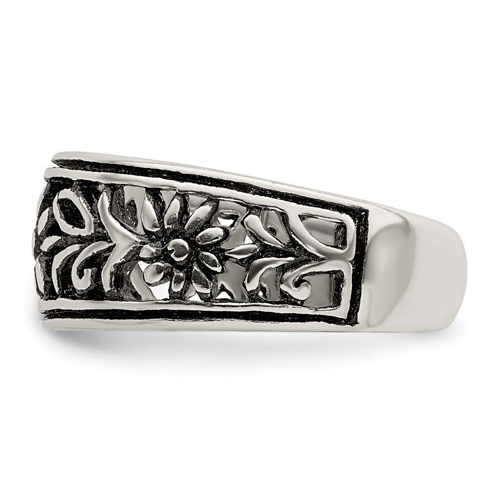 Sterlingsilber Antikisiert Blume Zehenring