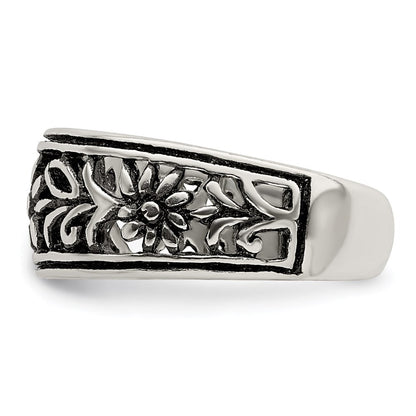 Sterlingsilber Antikisiert Blume Zehenring