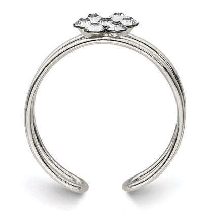 Sterlingsilber Zirkonia Blume Zehenring