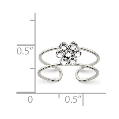 Sterlingsilber Zirkonia Blume Zehenring