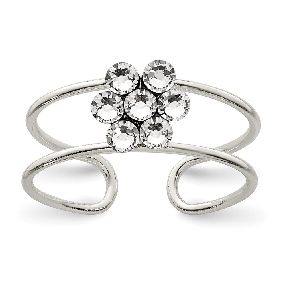 Sterlingsilber Zirkonia Blume Zehenring
