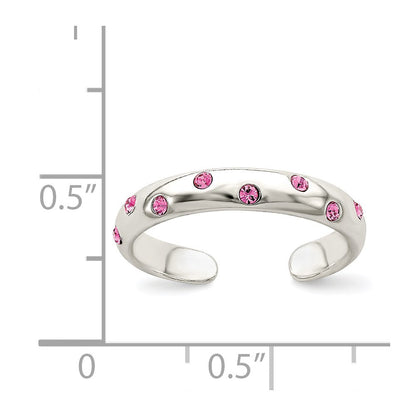 Sterlingsilber Rosa Zirkonia Zehenring